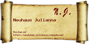 Neuhaus Julianna névjegykártya